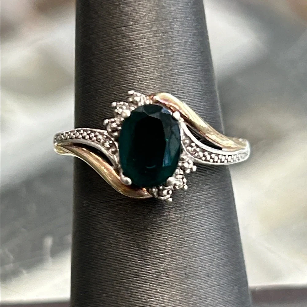 483727 925/10k Emerald ring - Picture 2 of 4